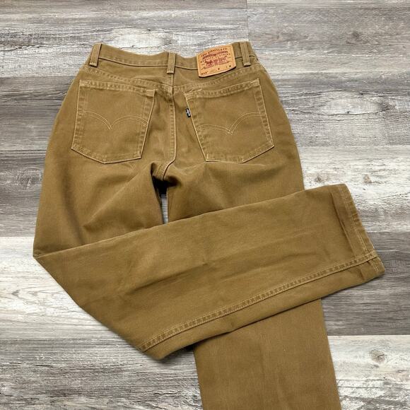 Vintage 90’s Levis 512 Tan 30x32 Juniors 11 Slim Fit Straight Leg Jeans USA EUC - Picture 1 of 13